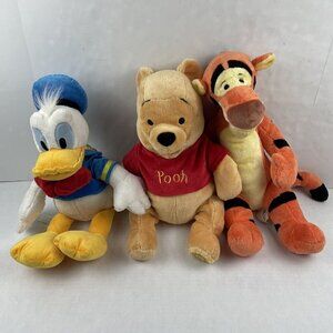 Disney Store Plush Lot Of 3 Tigger 19” Winnie The Pooh 16” Donald Duck 16”